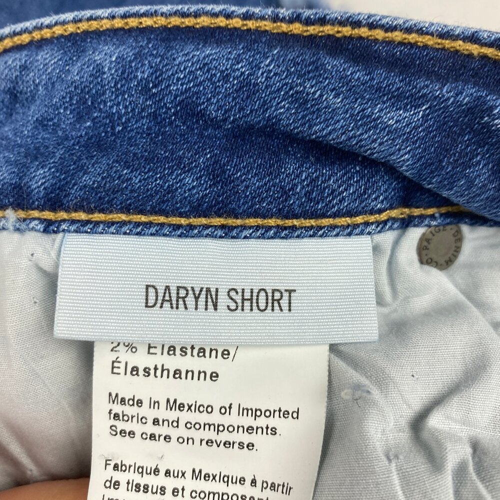 Paige Denim Daryn Jean Distressed Shorts Size 31 Medium Wash Cutoff - Picture 11 of 13